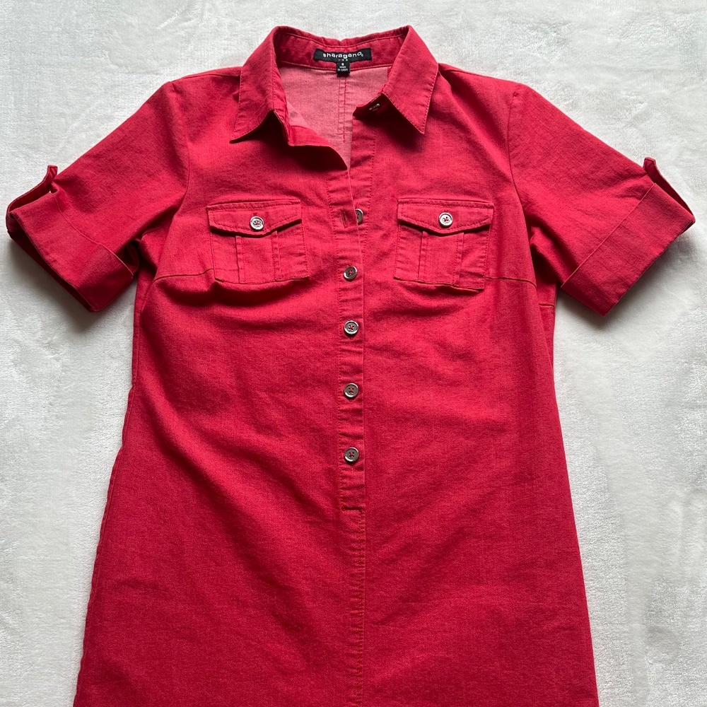 Sharagano Red Short Sleeve Dress Size 6